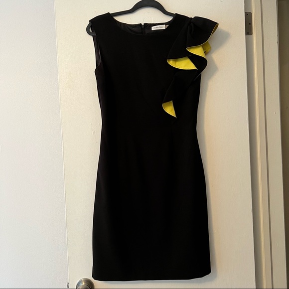 Black/Yellow Cocktail Dress - Picture 1 of 4